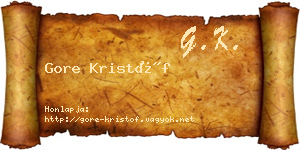 Gore Kristóf névjegykártya
